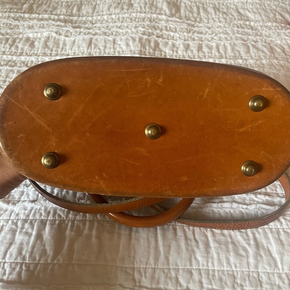 Dooney & Bourke Taupe Pebbled Leather Dome Satchel with Tan Trim - Picture 3 of 7